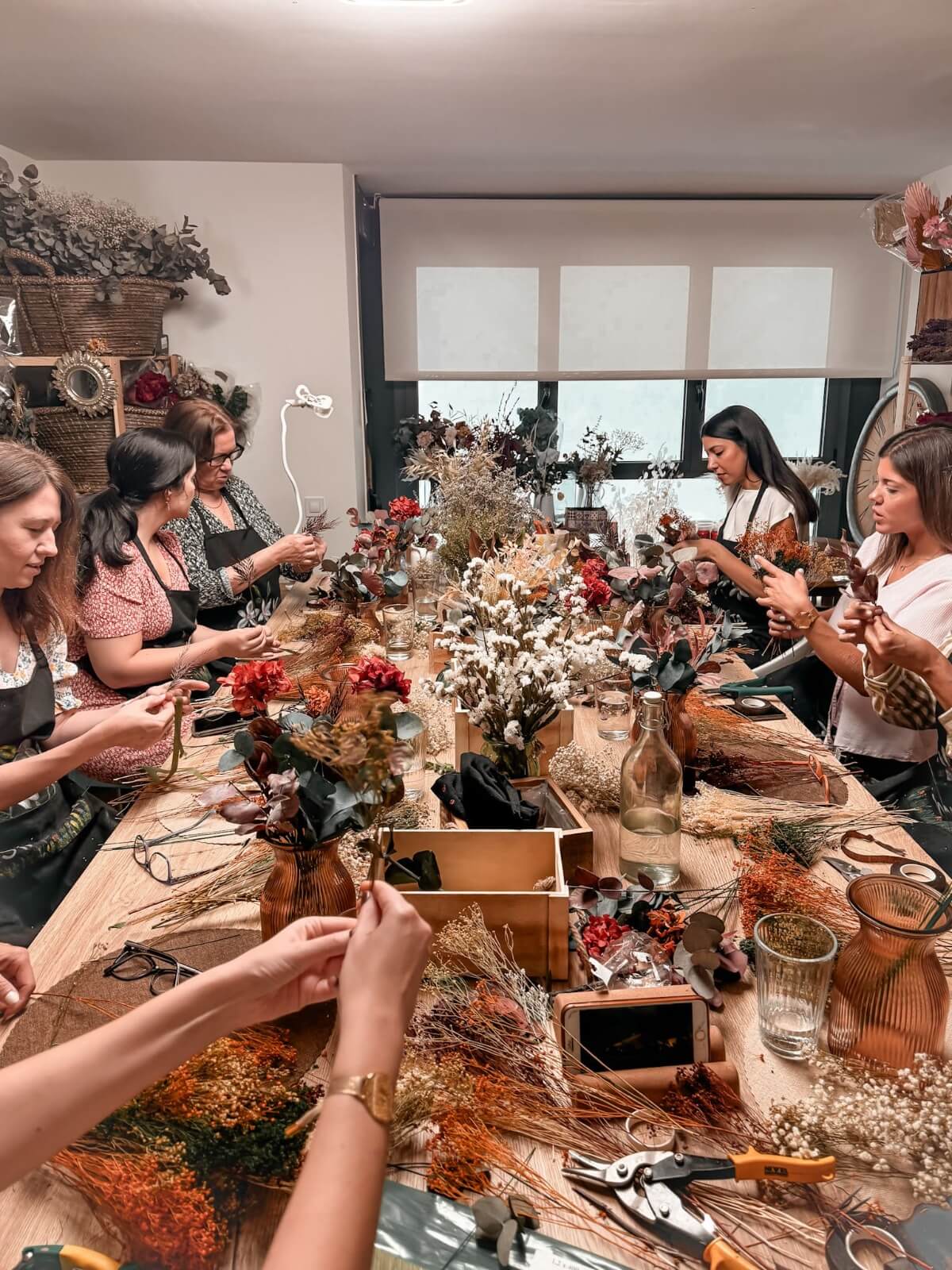 Taller de ramo de flores preservadas