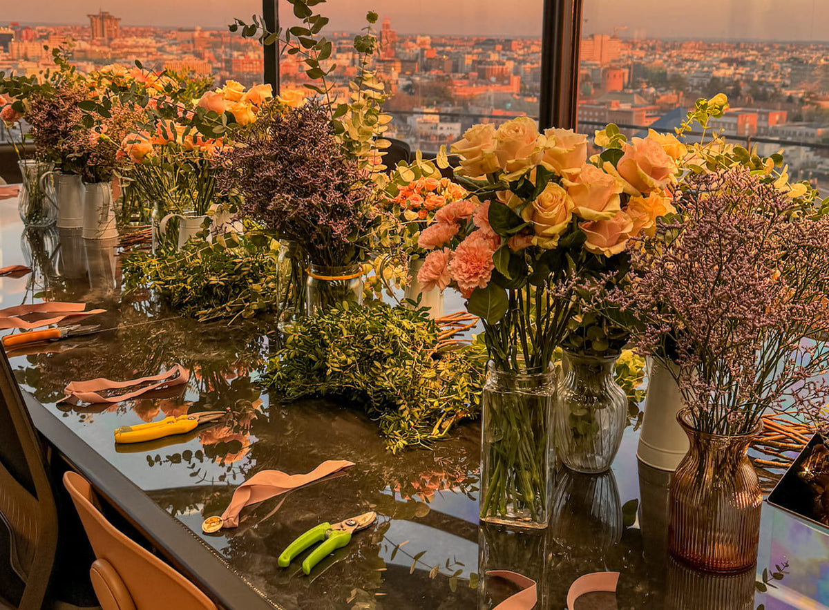 Team building floral con flores frescas para empresas en Madrid Madrid