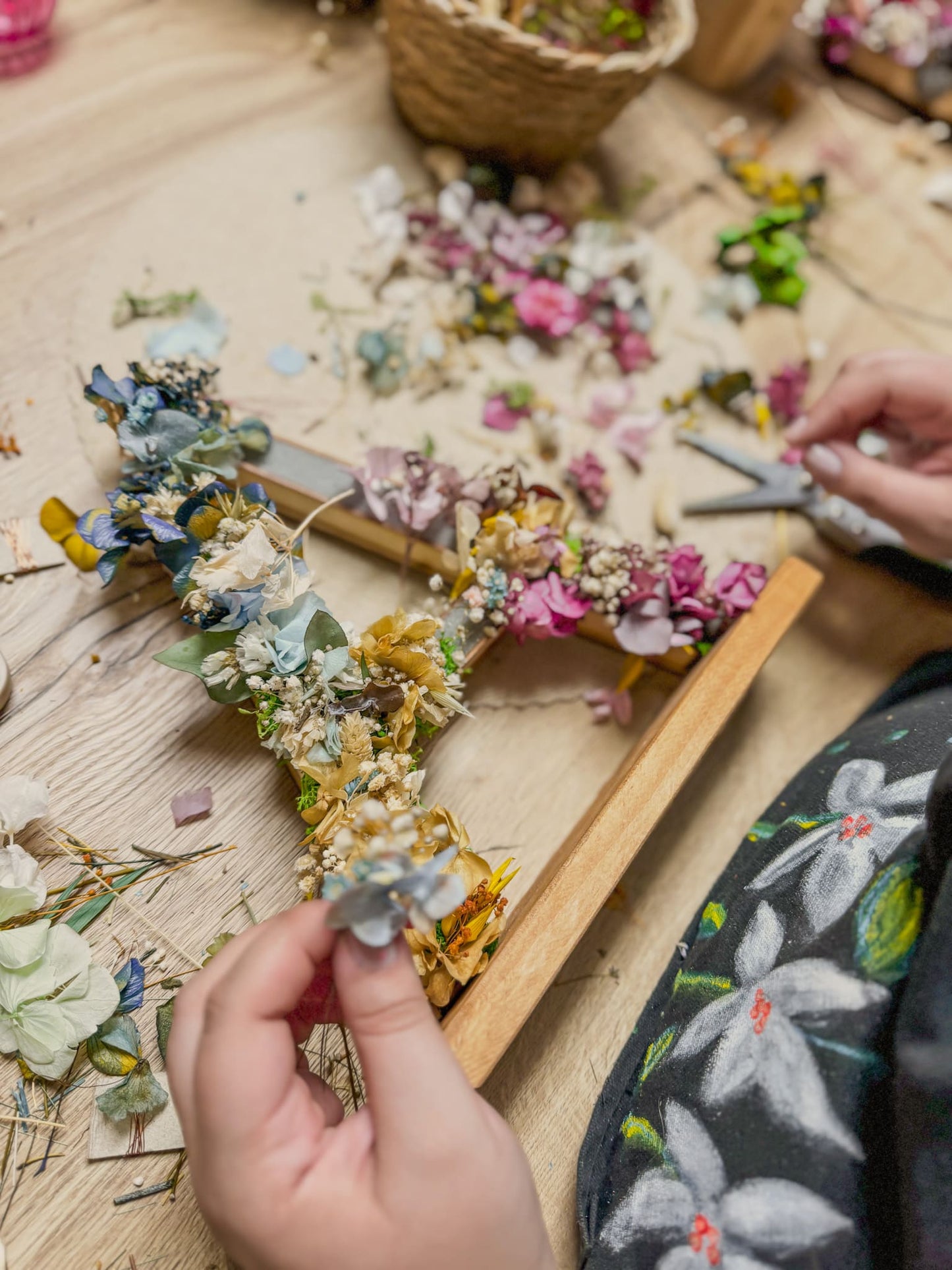 Taller Letra de flores preservadas