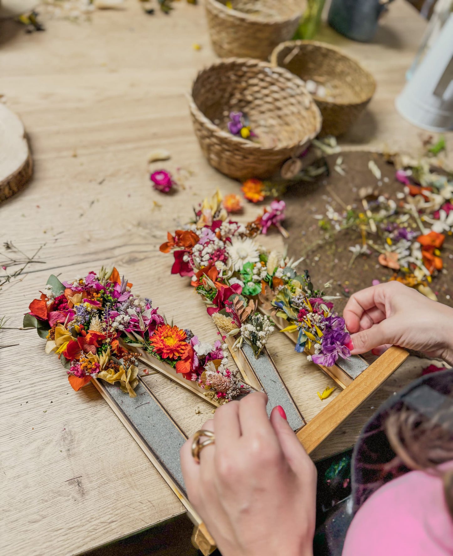 Taller Letra de flores preservadas