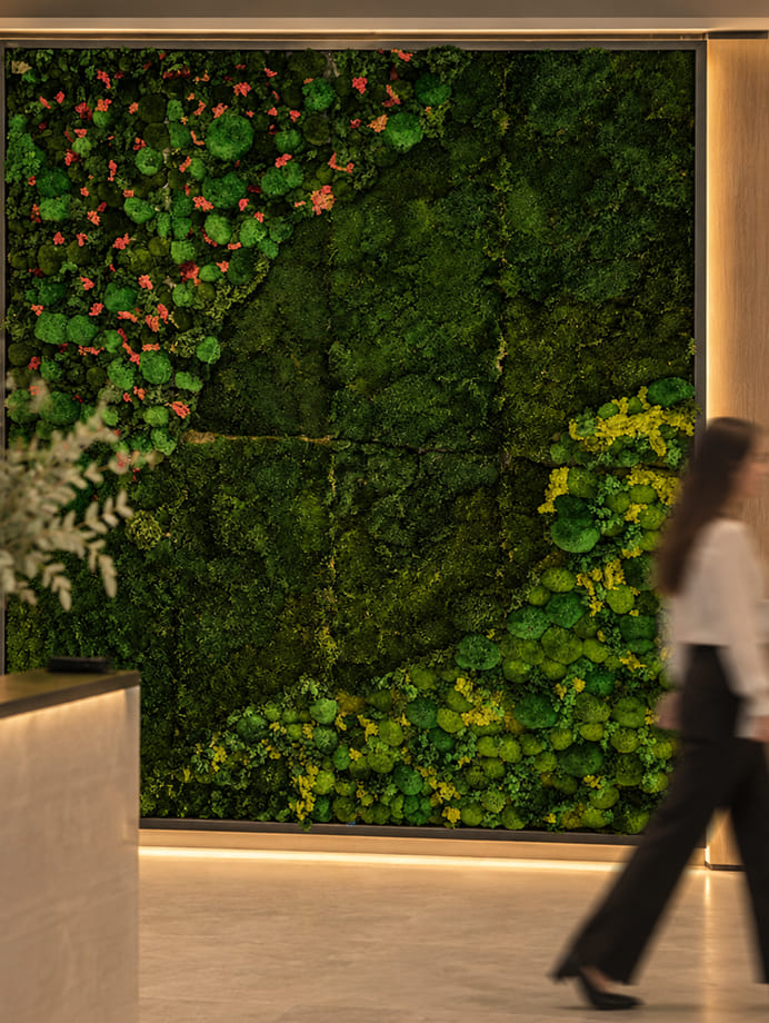 Jardín vertical preservado en las oficinas de Andersen en Madrid