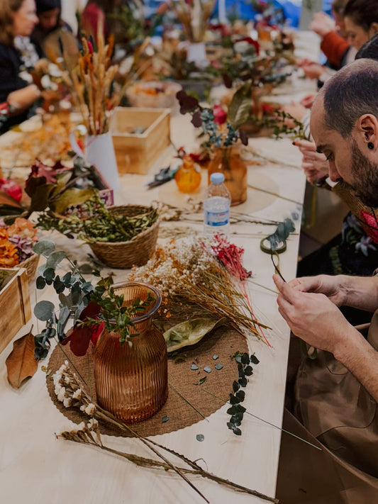 Taller ramo de flores preservadas Madrid