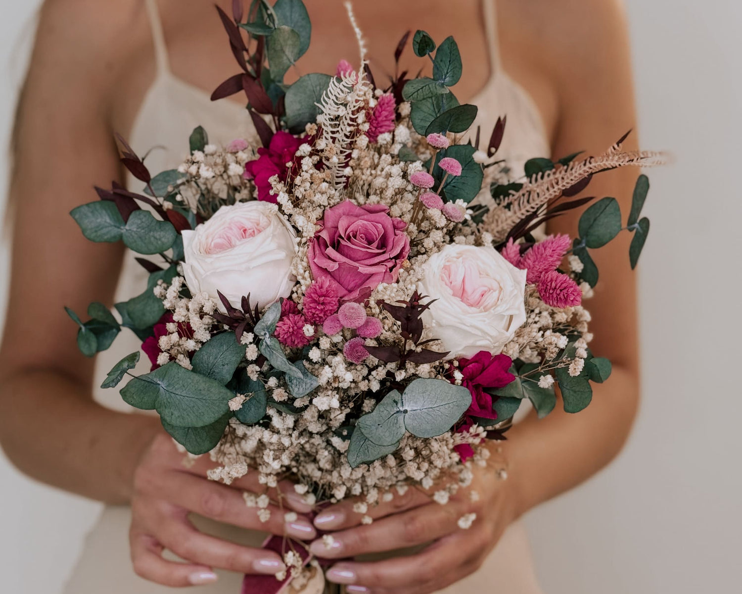 ramo de novia de flores preservadas Zibá