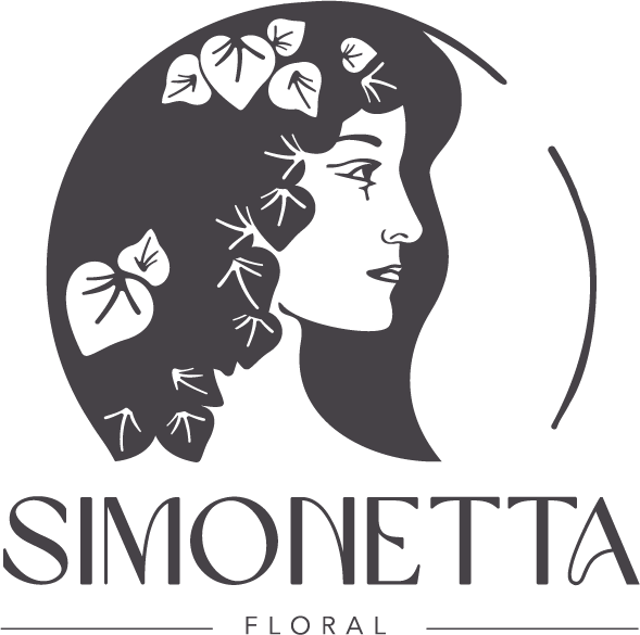 Logo Simonetta floral en negro