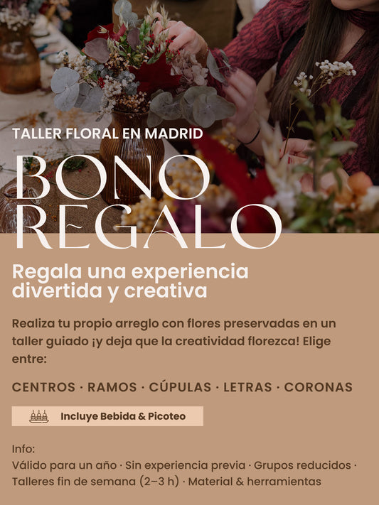 Tarjeta regalo taller de flores preservadas