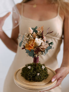 Cúpula de flores preservadas