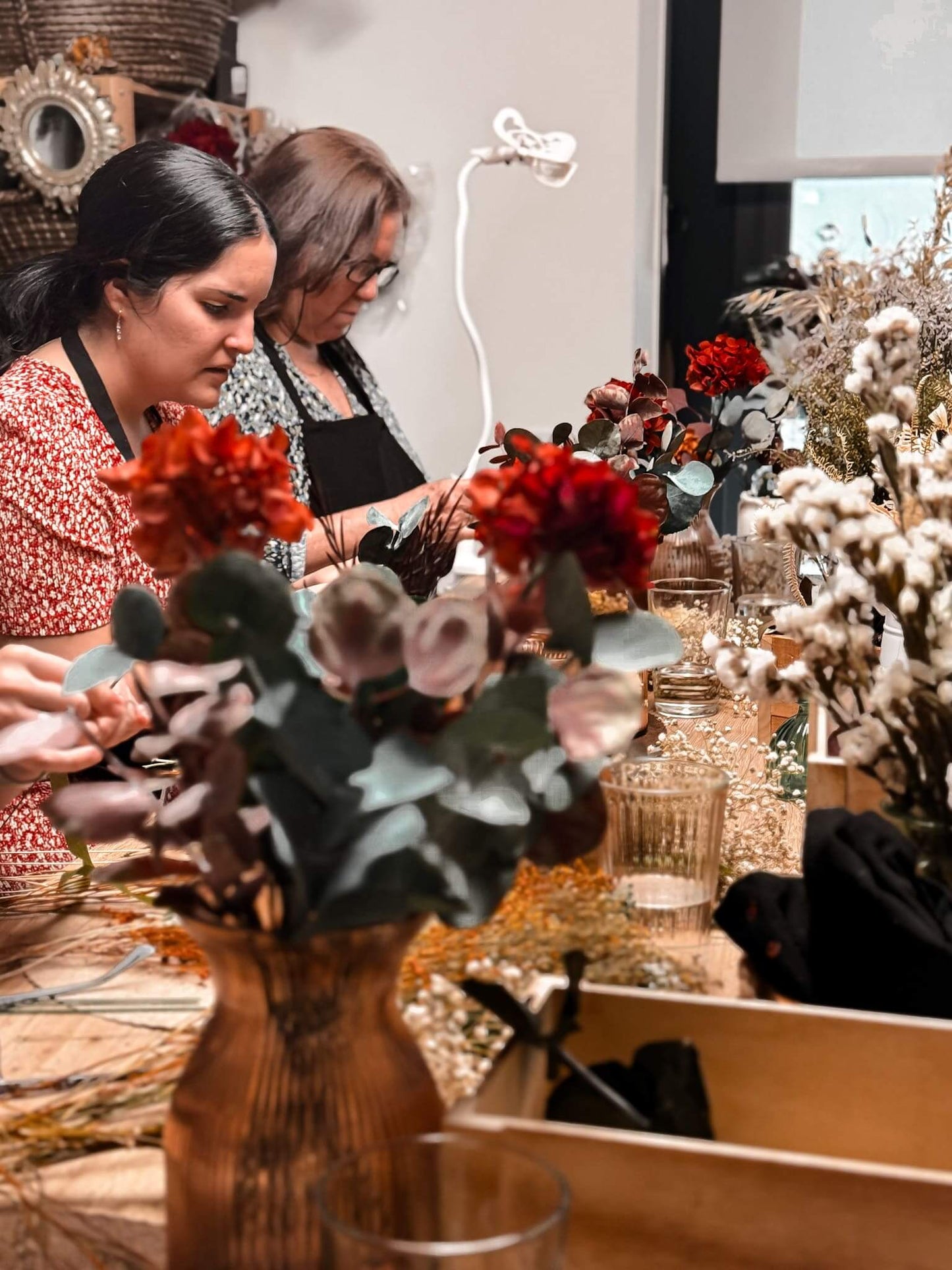 taller jarron de flores preservadas