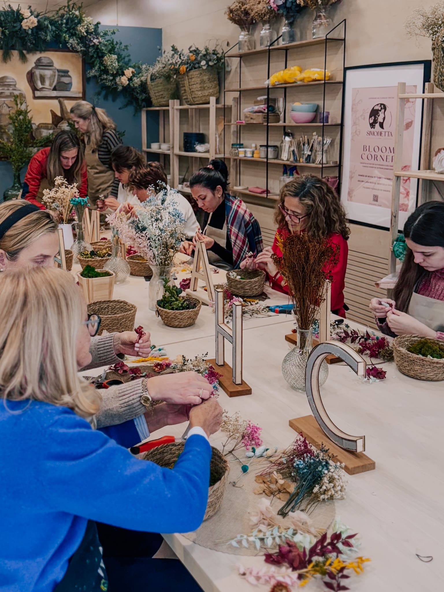 Taller inicial de flores preservadas