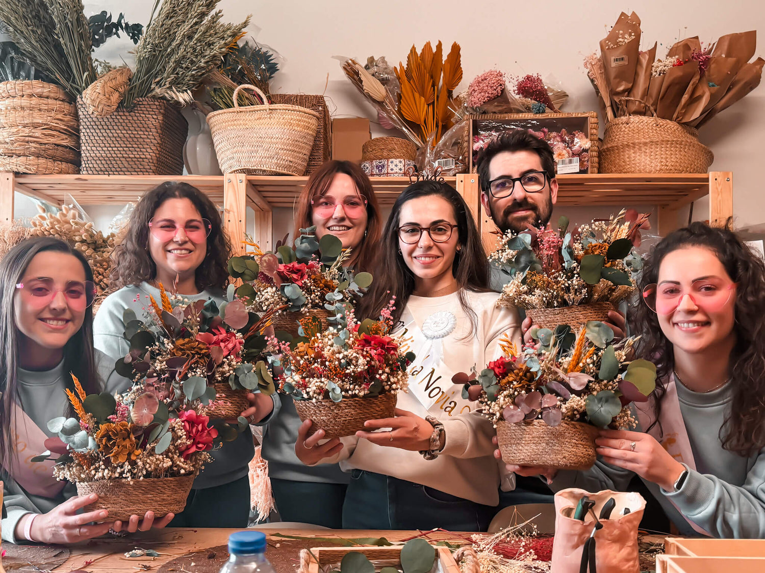 taller despedida de soltera flores preservadas